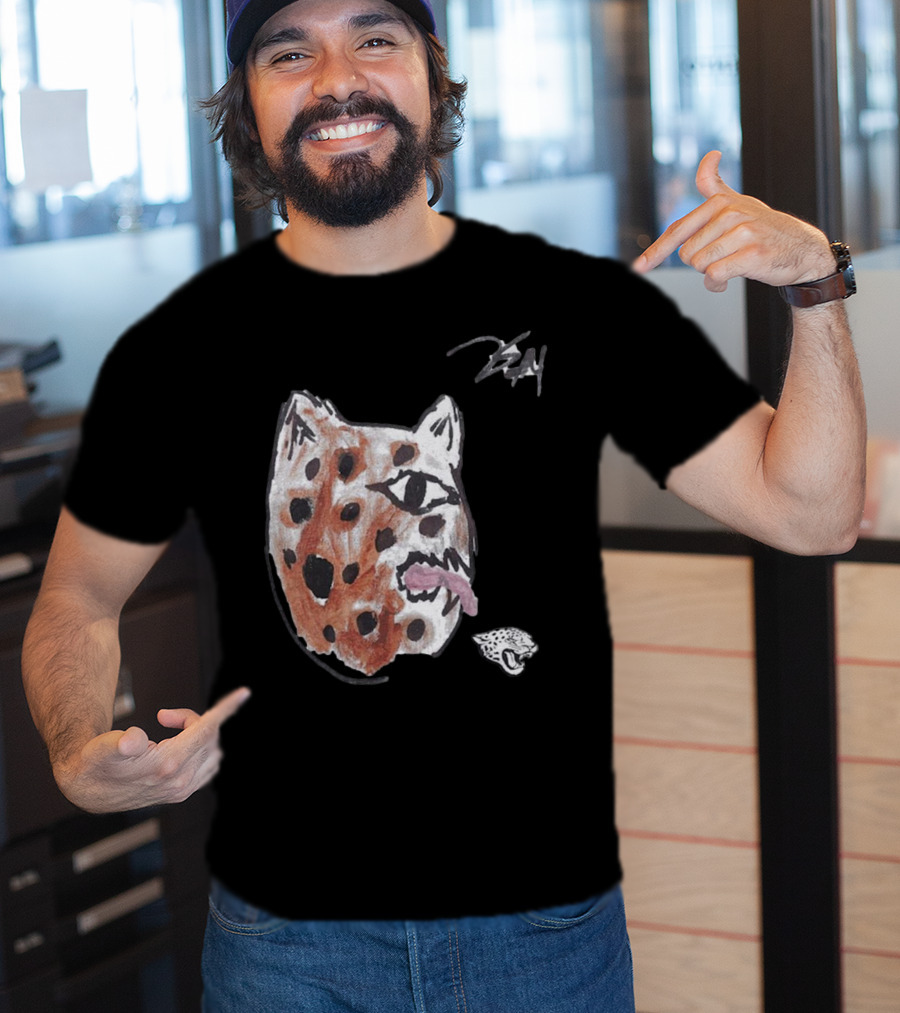 Jacksonville Jaguars Artwork By Tank Bigsby Featuring Stylized Jag Head T-Shirt