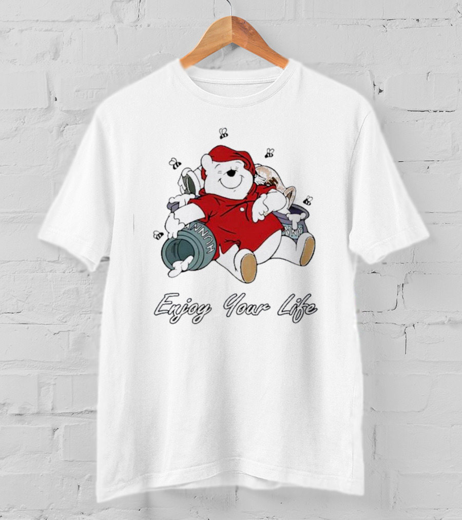 Bear Enjoy Your Life Hunny Pots Red T-Shirt