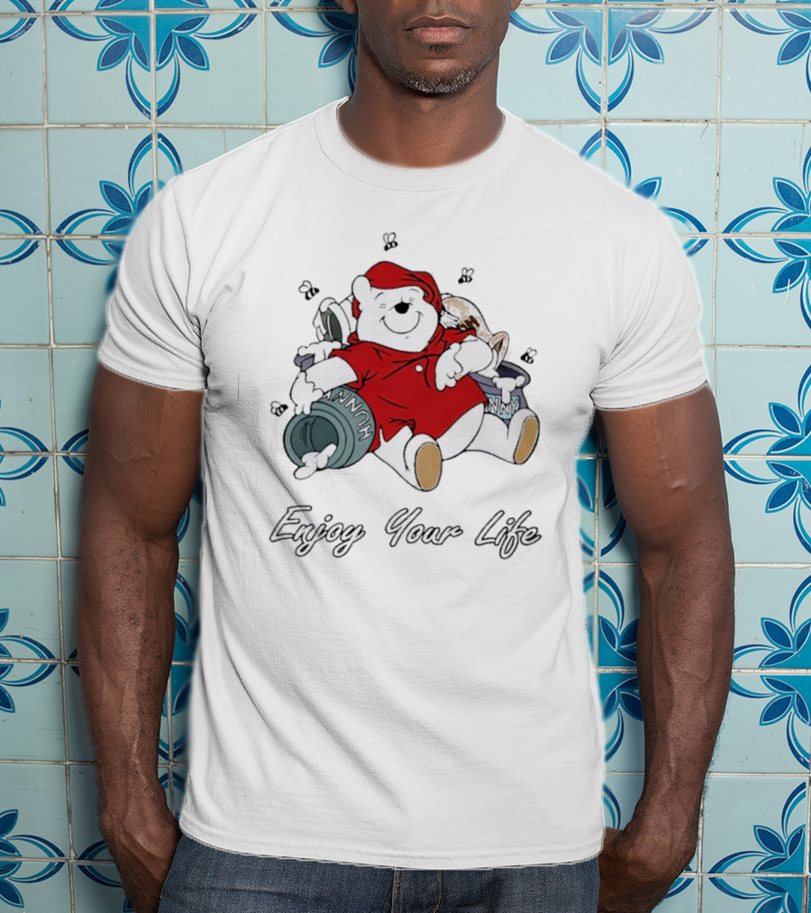 Bear Enjoy Your Life Hunny Pots Red T-Shirt