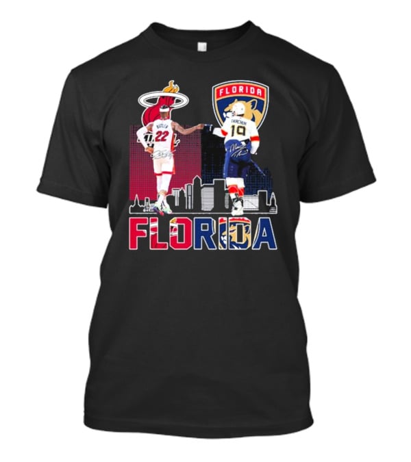 Jimmy Butler Tkachuk Florida Skyline Miami Heat Panthers Signatures T-Shirt