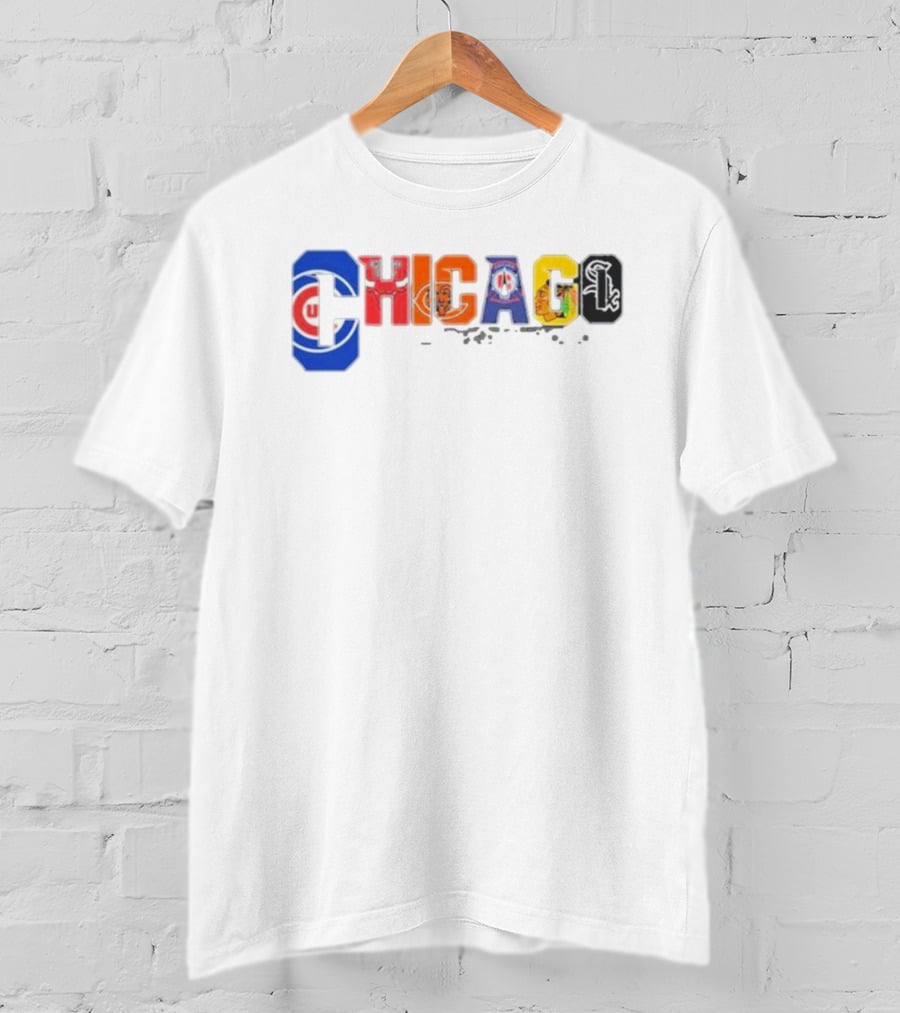 Chicago Sports Teams Logos Collage T-Shirt
