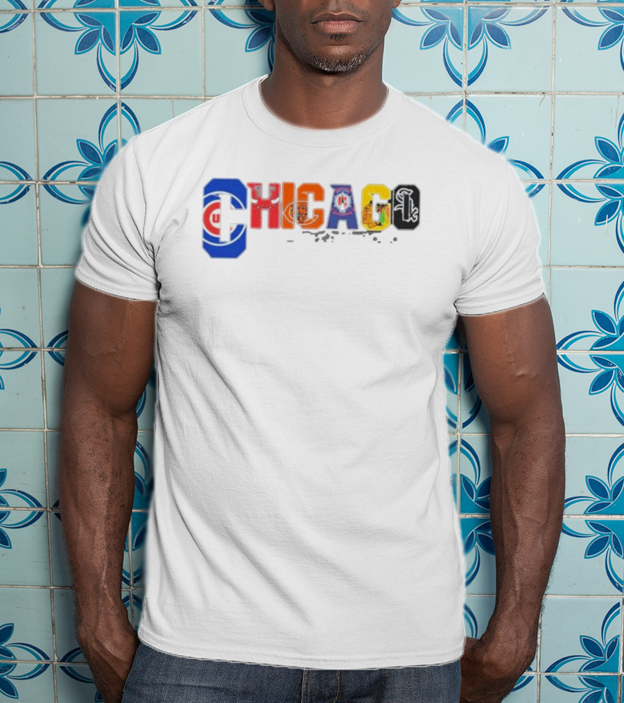 Chicago Sports Teams Logos Collage T-Shirt