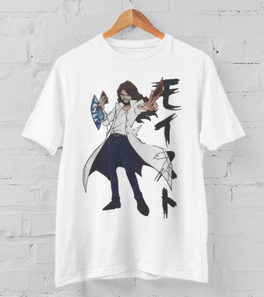 Moist Global Charlie-Oh Merch Character Japanese Text T-Shirt