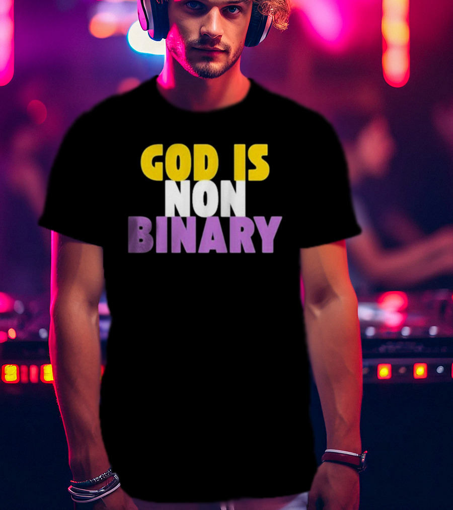 John Pavlovitz God Is Non-Binary Statement In Yellow, White, And Purple T-Shirt