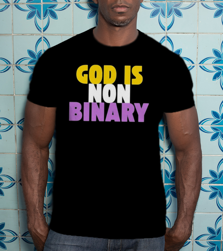 John Pavlovitz God Is Non-Binary Statement In Yellow, White, And Purple T-Shirt