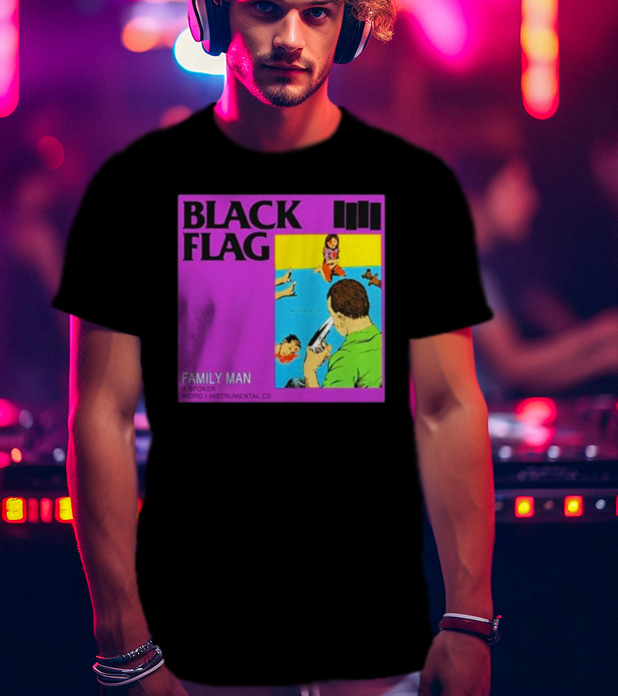 Black Flag Family Man Spoken Word Instrumental CD Album T-Shirt