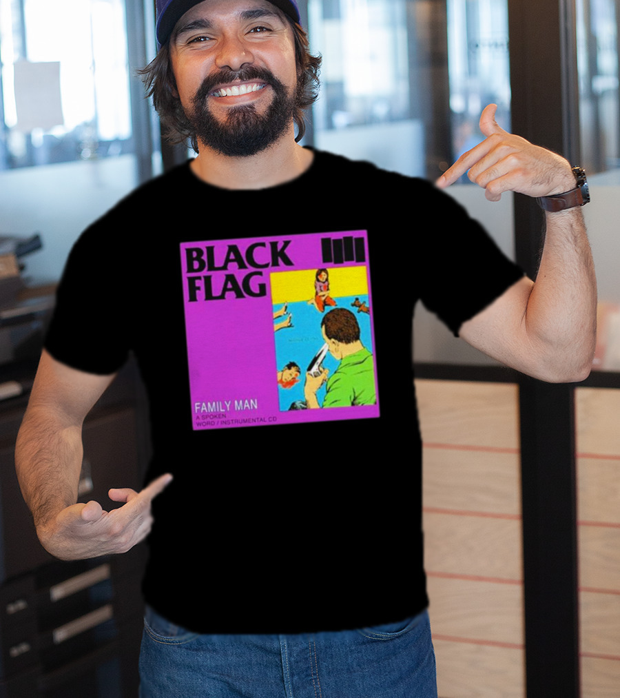 Black Flag Family Man Spoken Word Instrumental CD Album T-Shirt
