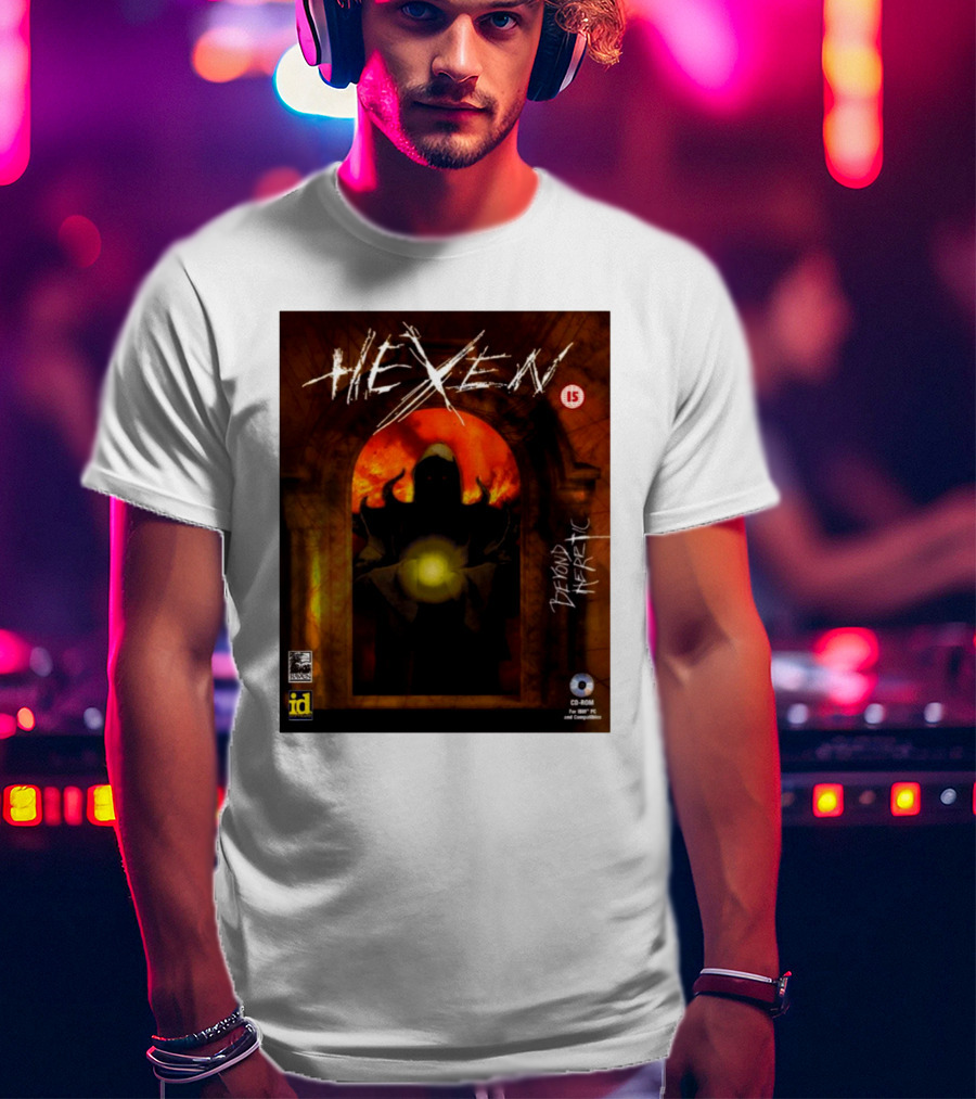 Hexen Beyond Heretic Video Game Cover Phil Spencer Wearing T-Shirt