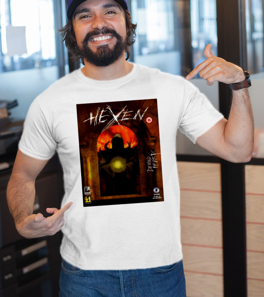 Hexen Beyond Heretic Video Game Cover Phil Spencer Wearing T-Shirt