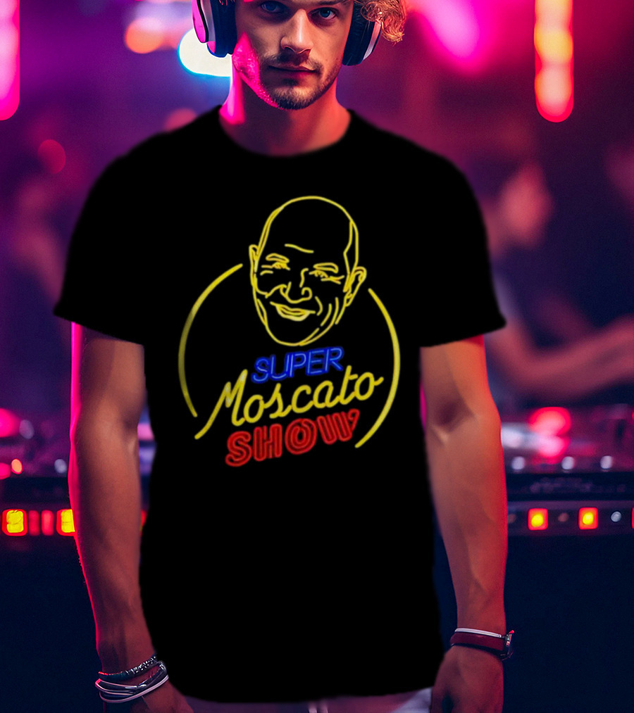 Super Moscato Show Neon Head Outline T-Shirt