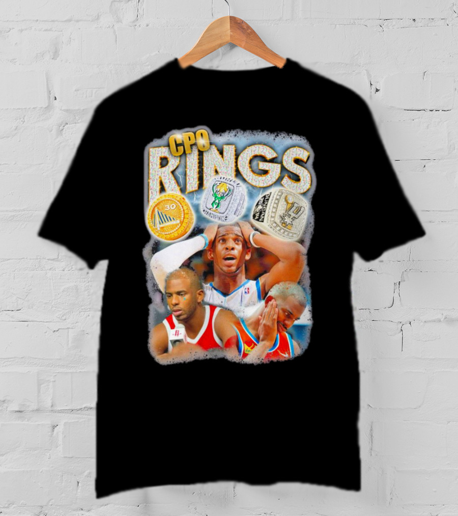 CP0 Rings Basketball Legacy With Golden State Warriors Boston Celtics And San Antonio Spurs Symbols T-Shirt