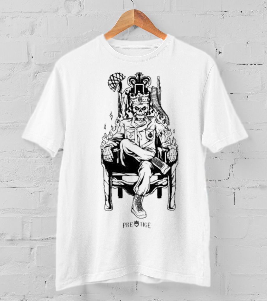 Rich And Lonely Prestige Vegas King Skeleton Throne T-Shirt