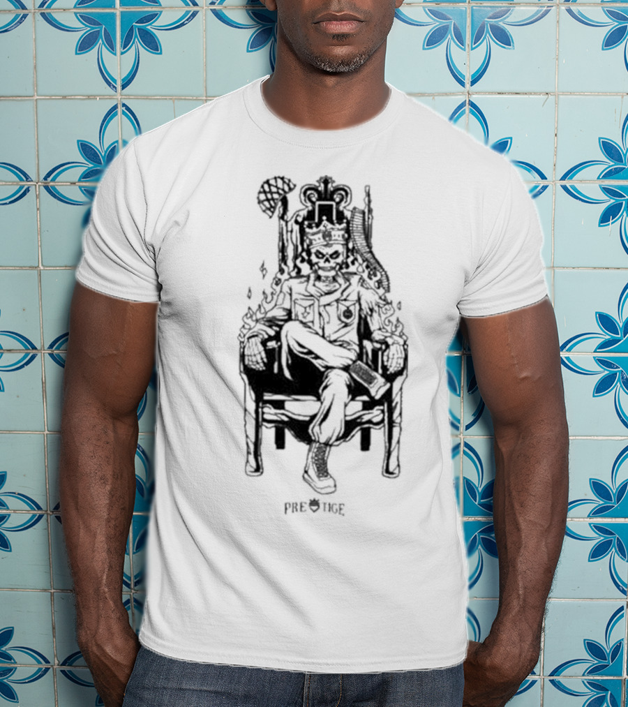 Rich And Lonely Prestige Vegas King Skeleton Throne T-Shirt