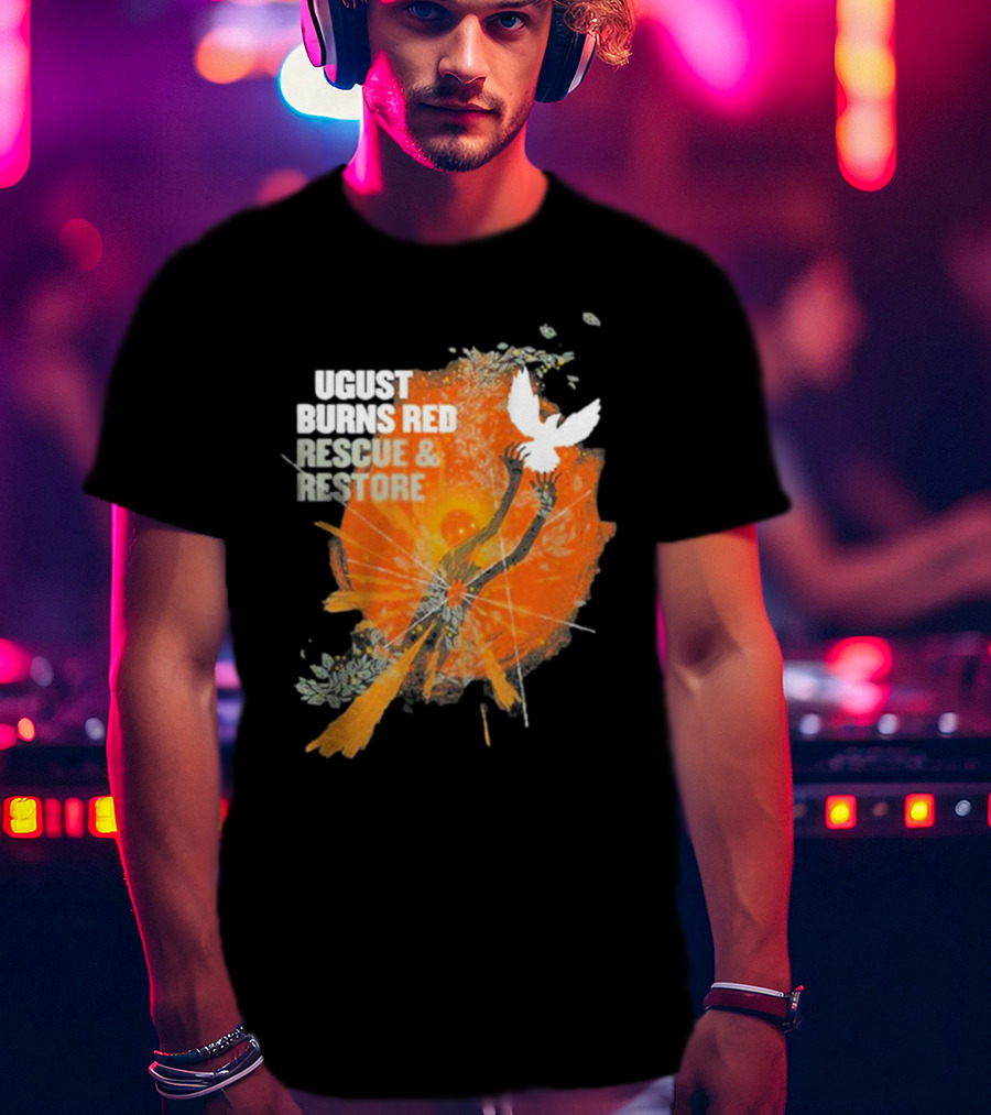 August Burns Red Rescue And Restore Album Uplifted Hands With Dove T-Shirt