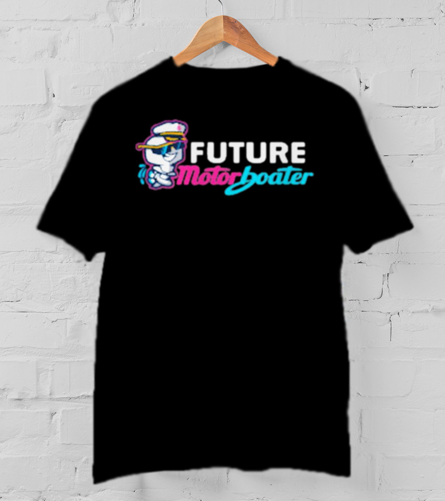 FUTURE Motorboater Captain Cartoon Character T-Shirt