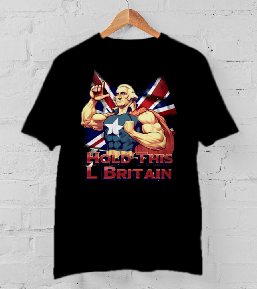 Hold This L Britain Superhero Union Jack Cloaked Figure T-Shirt