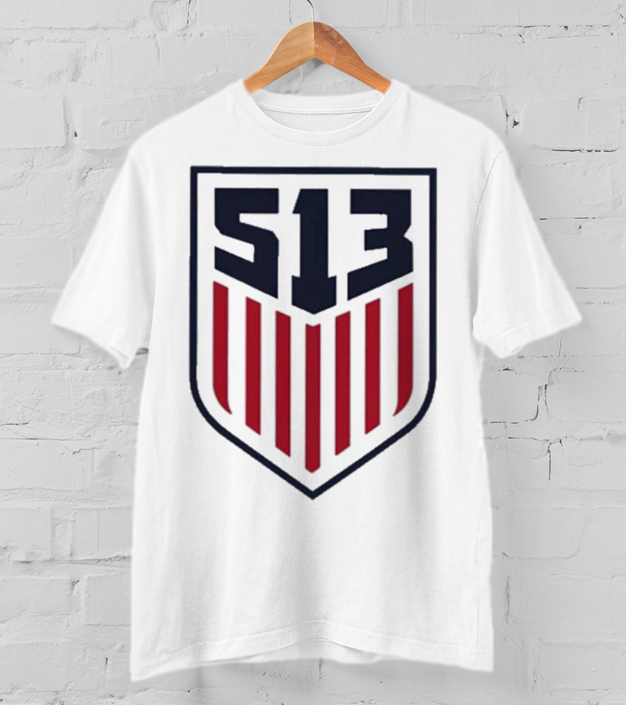 USMNT 513 National Team Emblem With Shield And Stripes T-Shirt