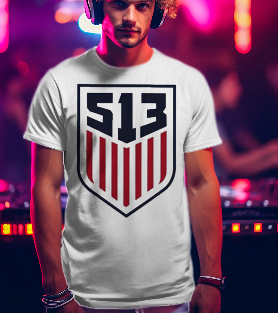 USMNT 513 National Team Emblem With Shield And Stripes T-Shirt