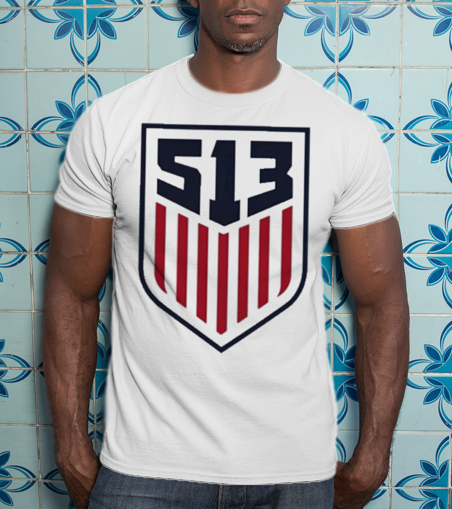 USMNT 513 National Team Emblem With Shield And Stripes T-Shirt