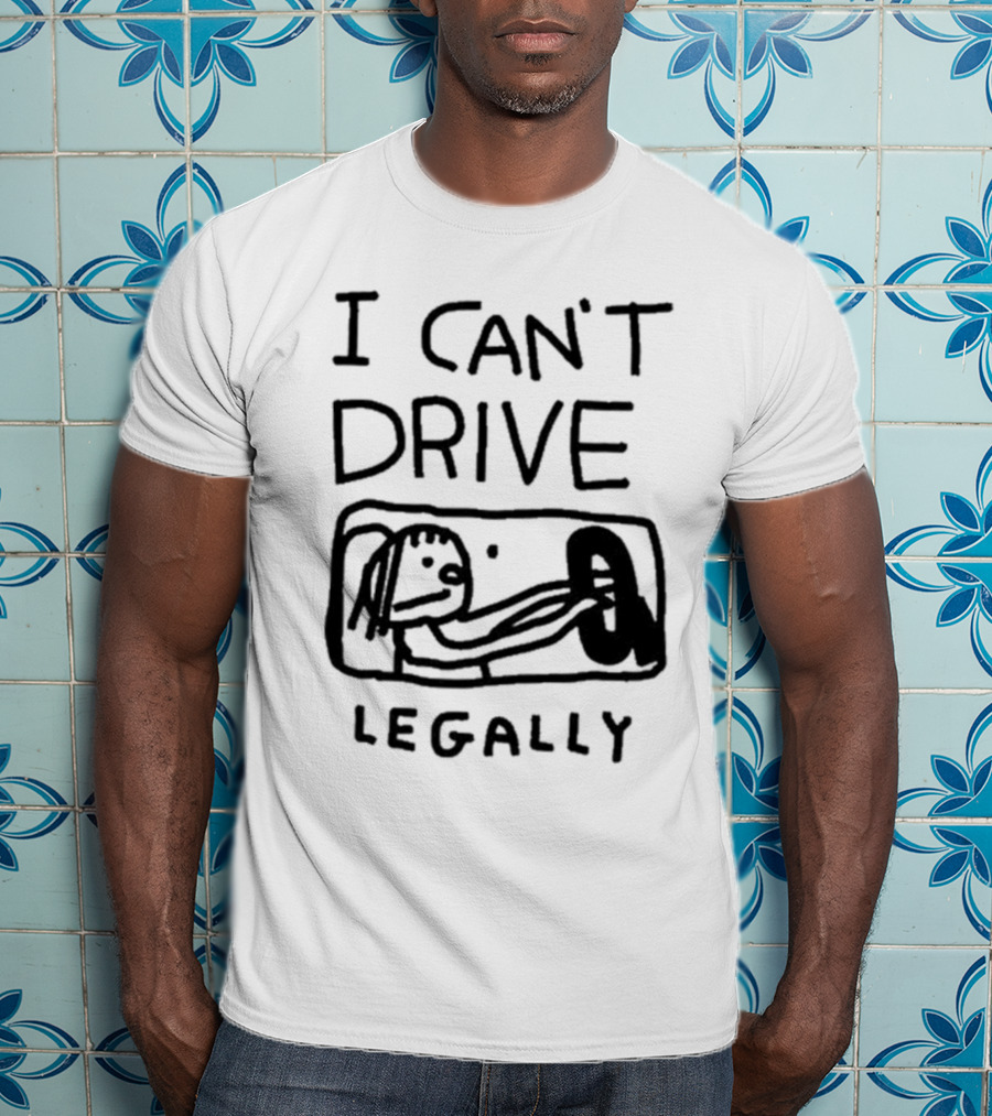 Zoe Bread I Can’t Drive Legally Cartoon Drawing Steering Wheel T-Shirt