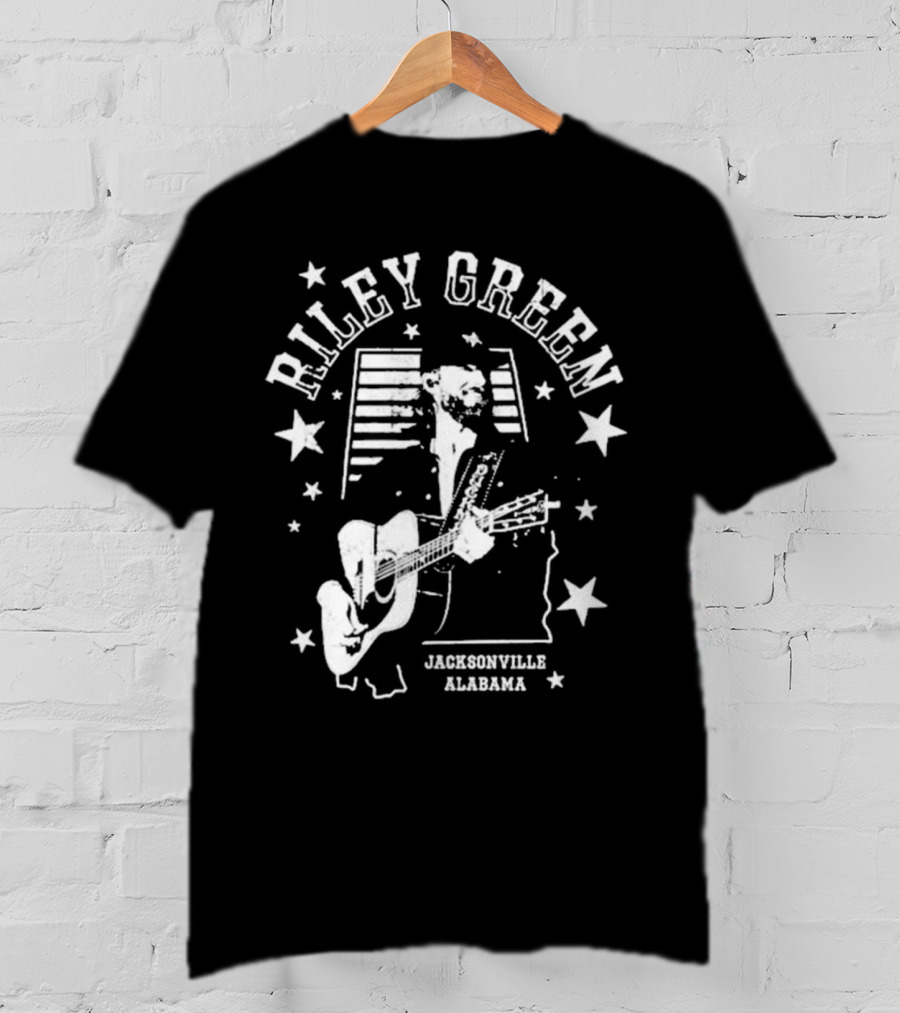 Riley Green Jacksonville Alabama Stars And Stripes Guitar T-Shirt