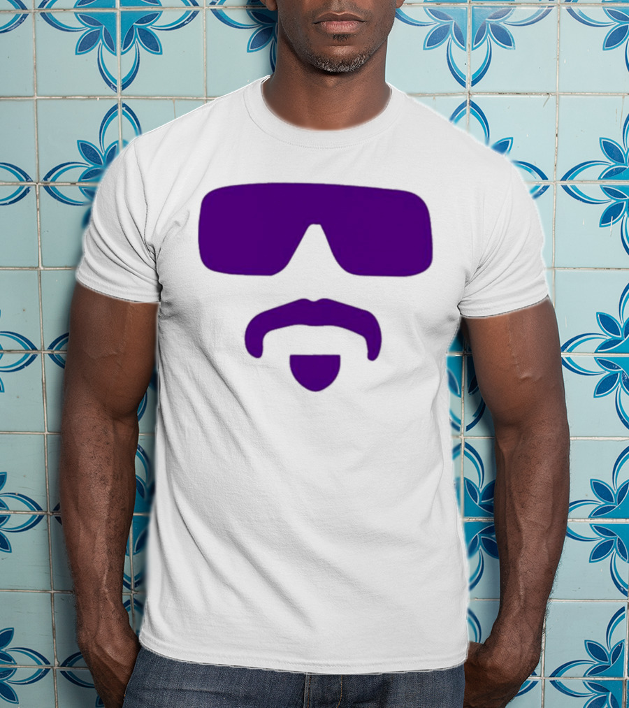 Gavin Guidry Wears Hayden Travinski Purple Sunglasses And Beard T-Shirt
