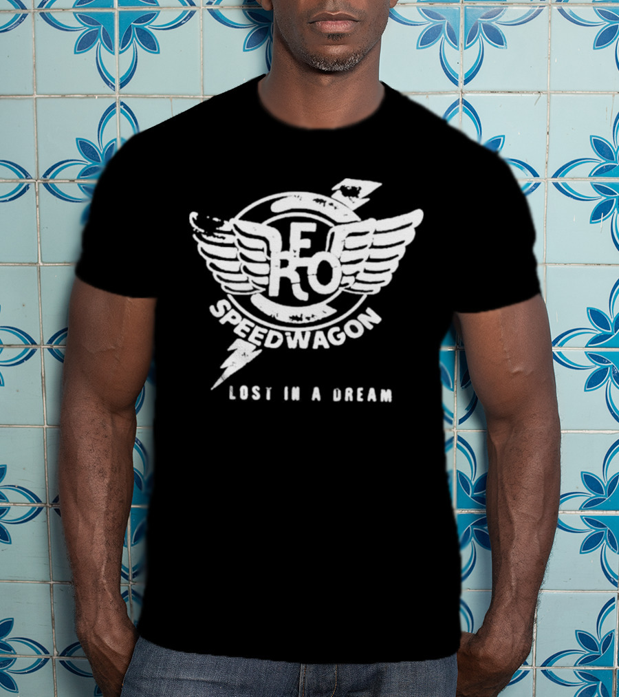 Reo Speedwagon Lost In A Dream Logo Wings And Lightning Bolt T-Shirt