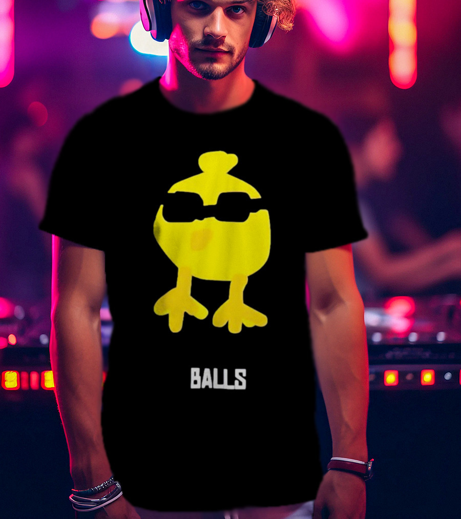 Minnow Chicken Balls Sunglasses Yellow Bird T-Shirt