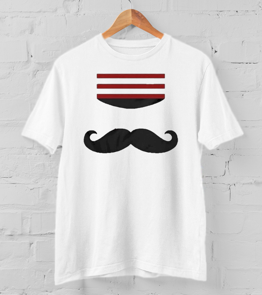 Mr Redleg Mustache Iconic Mustache And Red Stripes T-Shirt