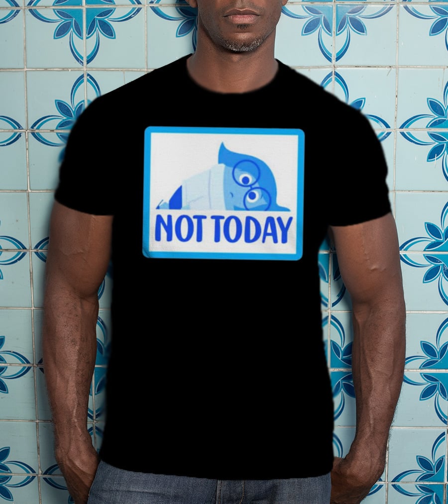 Not Today Sadness Character Blue Glasses Image T-Shirt