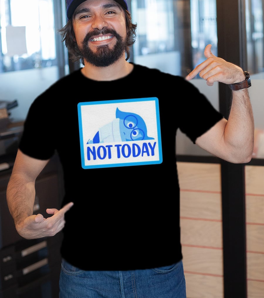 Not Today Sadness Character Blue Glasses Image T-Shirt