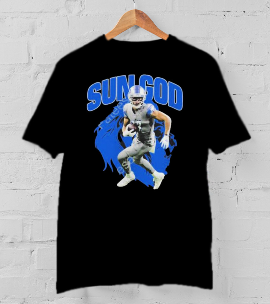 Detroit Lions Sun God Football Player T-Shirt