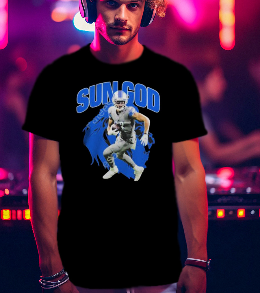 Detroit Lions Sun God Football Player T-Shirt