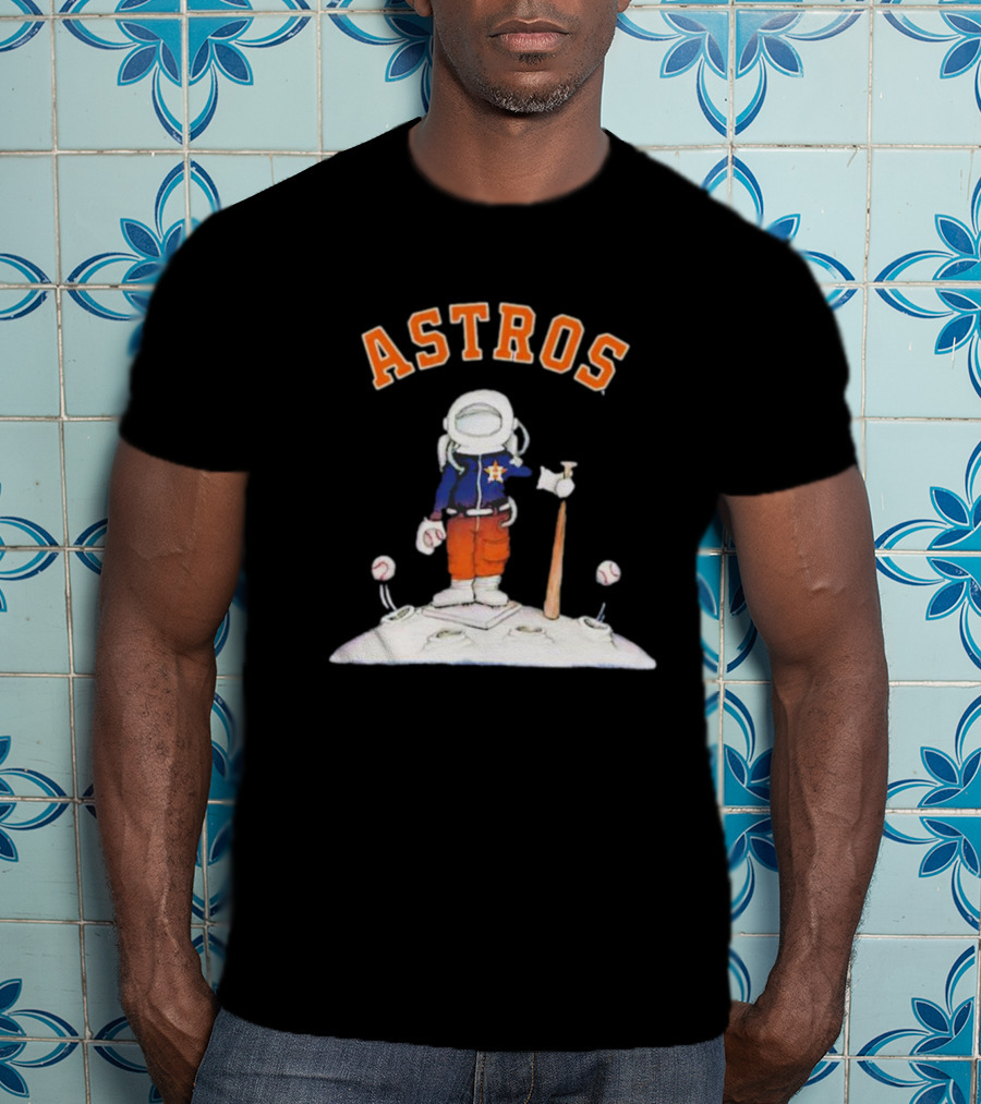 ASTROS Houston Astronaut Baseball Moon Landing T-Shirt