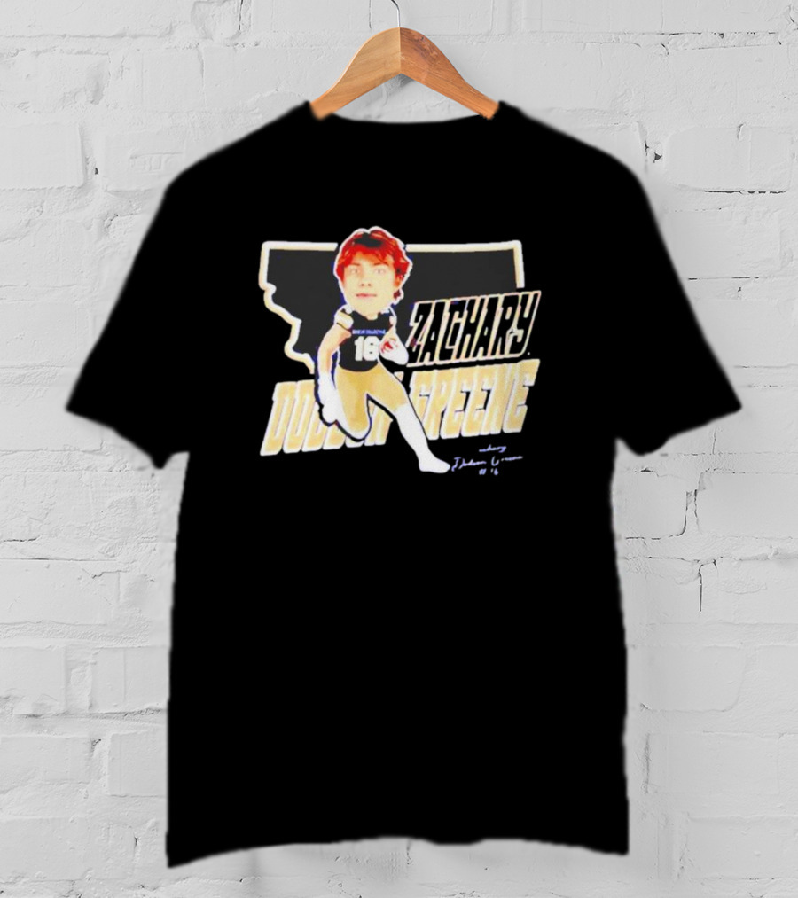 MSU Wide Receiver Zachary Dobson-Greene Cartoon Map T-Shirt
