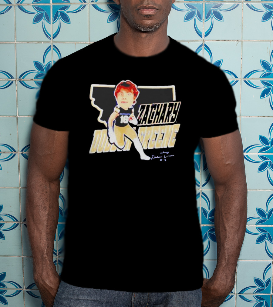 MSU Wide Receiver Zachary Dobson-Greene Cartoon Map T-Shirt