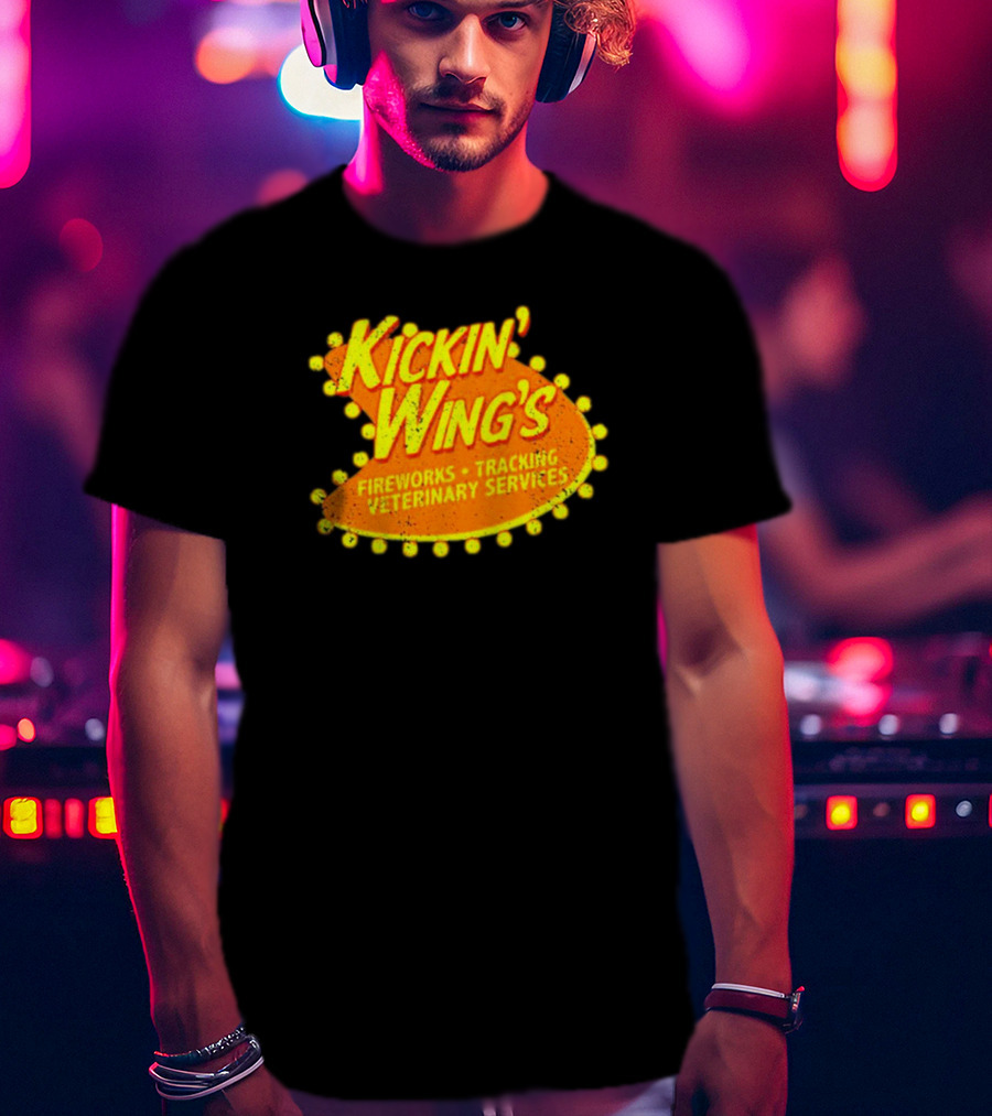 Kickin' Wing's Fireworks Tracking Veterinary Services Joe Dirt T-Shirt