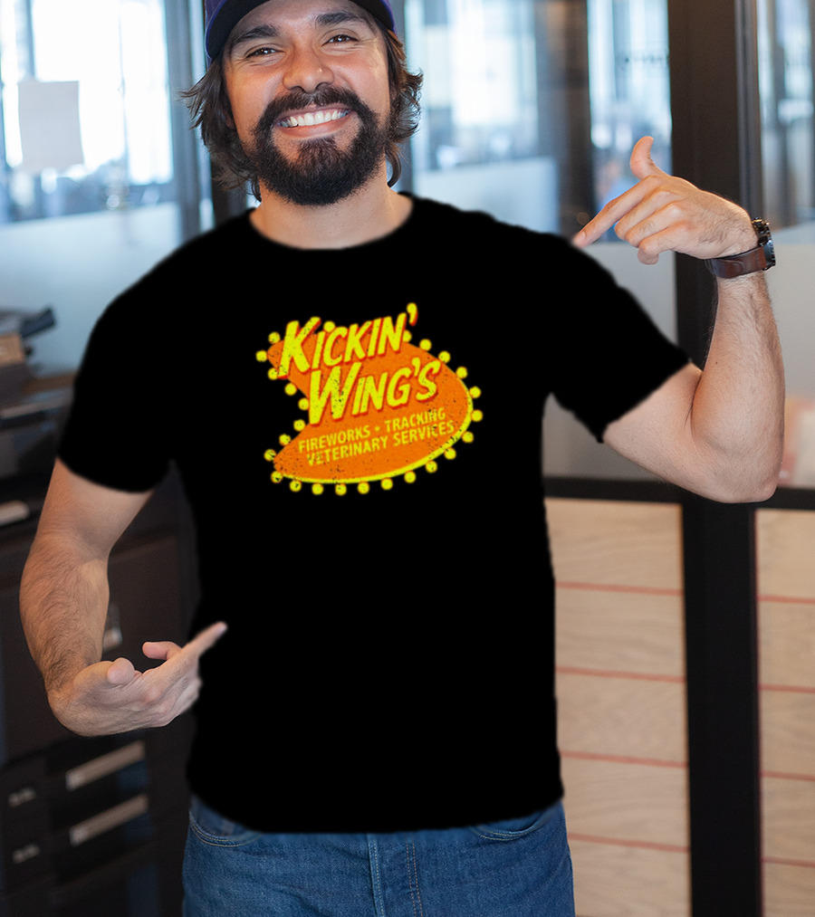 Kickin' Wing's Fireworks Tracking Veterinary Services Joe Dirt T-Shirt