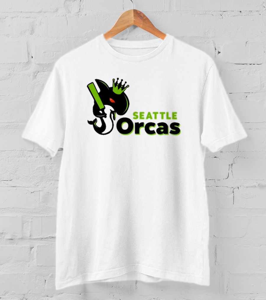 Seattle Orcas Crowned King Black And Neon Green T-Shirt