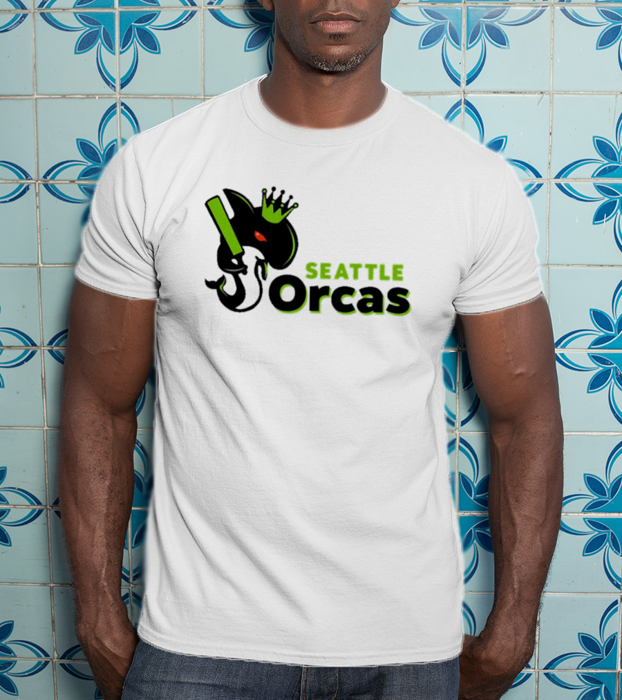 Seattle Orcas Crowned King Black And Neon Green T-Shirt