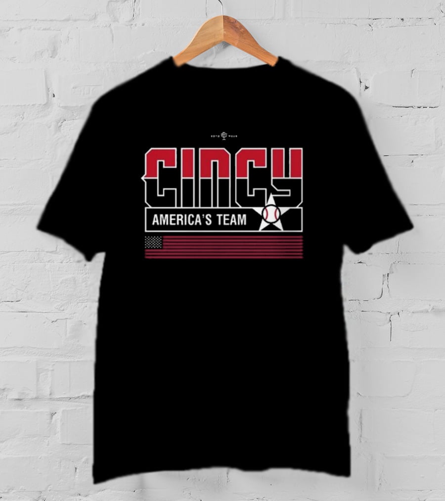 Cincy America's Team Baseball Flag Iconic Phrase T-Shirt
