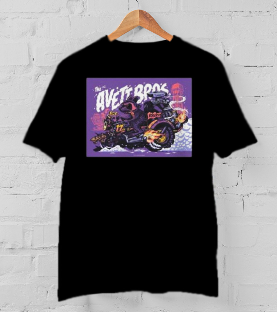 The Avett Bros Raccoon Motorcycle Racing 17 Rockets T-Shirt
