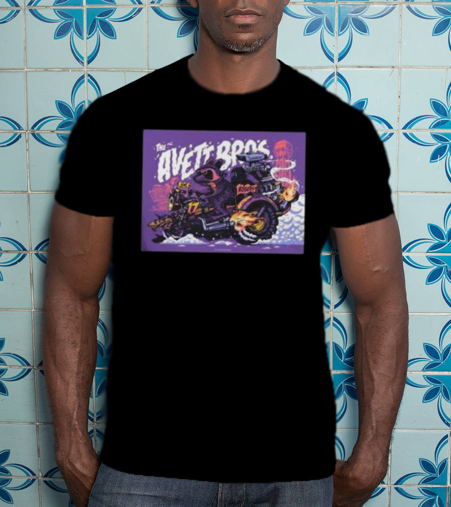The Avett Bros Raccoon Motorcycle Racing 17 Rockets T-Shirt