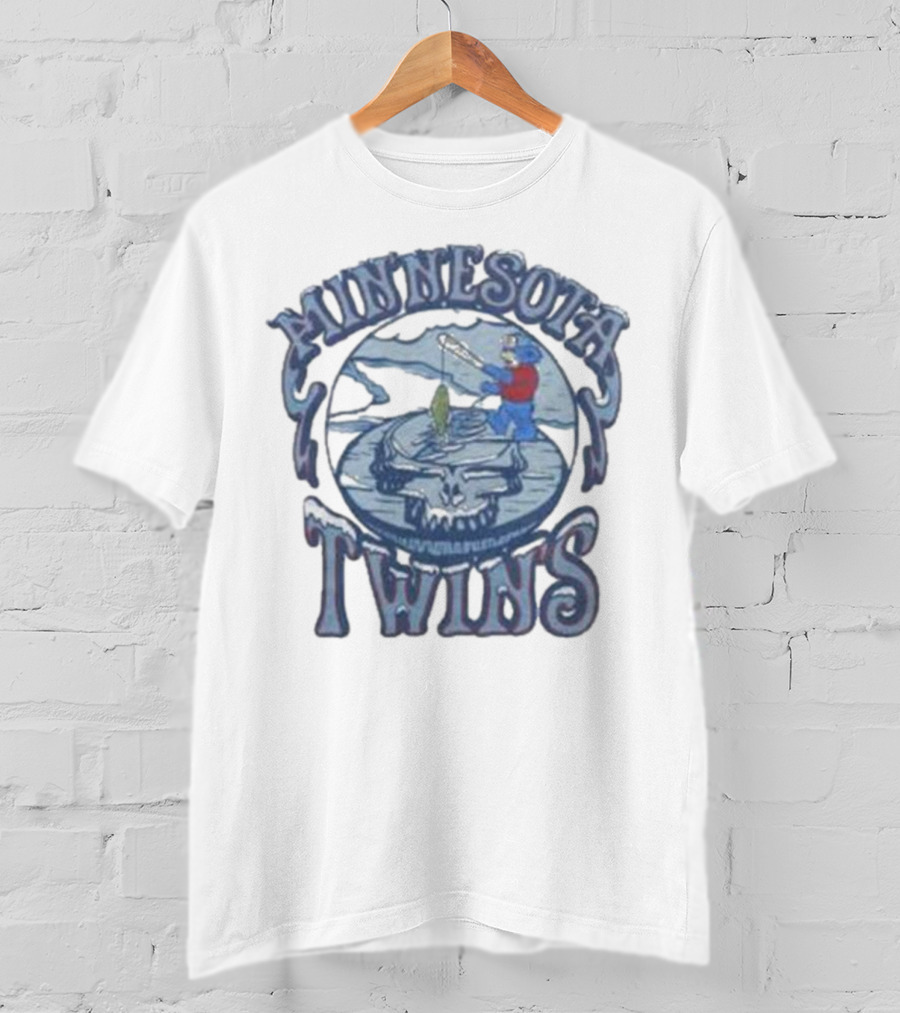 Minnesota Twins Grateful Dead Fishing Skull T-Shirt