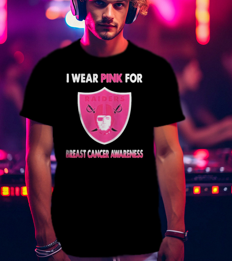 Las Vegas Raiders I Wear Pink For Breast Cancer Awareness T-Shirt