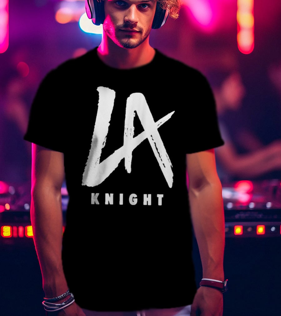 LA Knight Black Handwritten T-Shirt