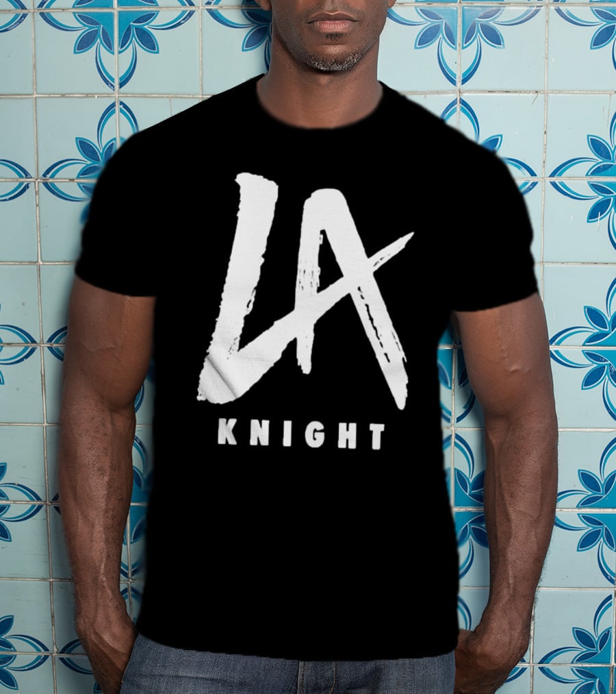 LA Knight Black Handwritten T-Shirt