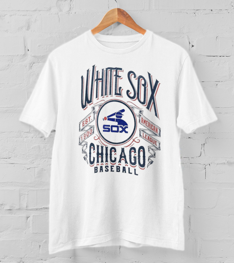 Chicago White Sox Rucker Collection Distressed Rock Est 1900 American League Baseball T-Shirt