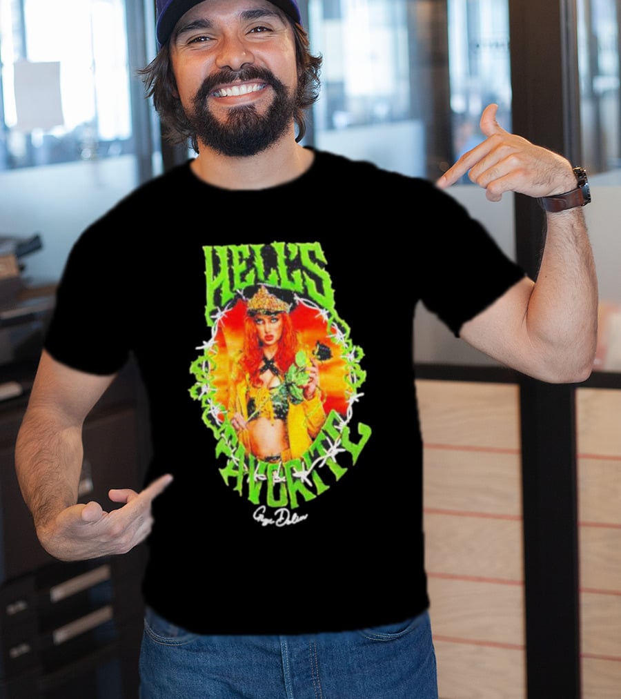 Hell's Favorite Gigi Dolin Barbed Wire Crown And Green Flames T-Shirt