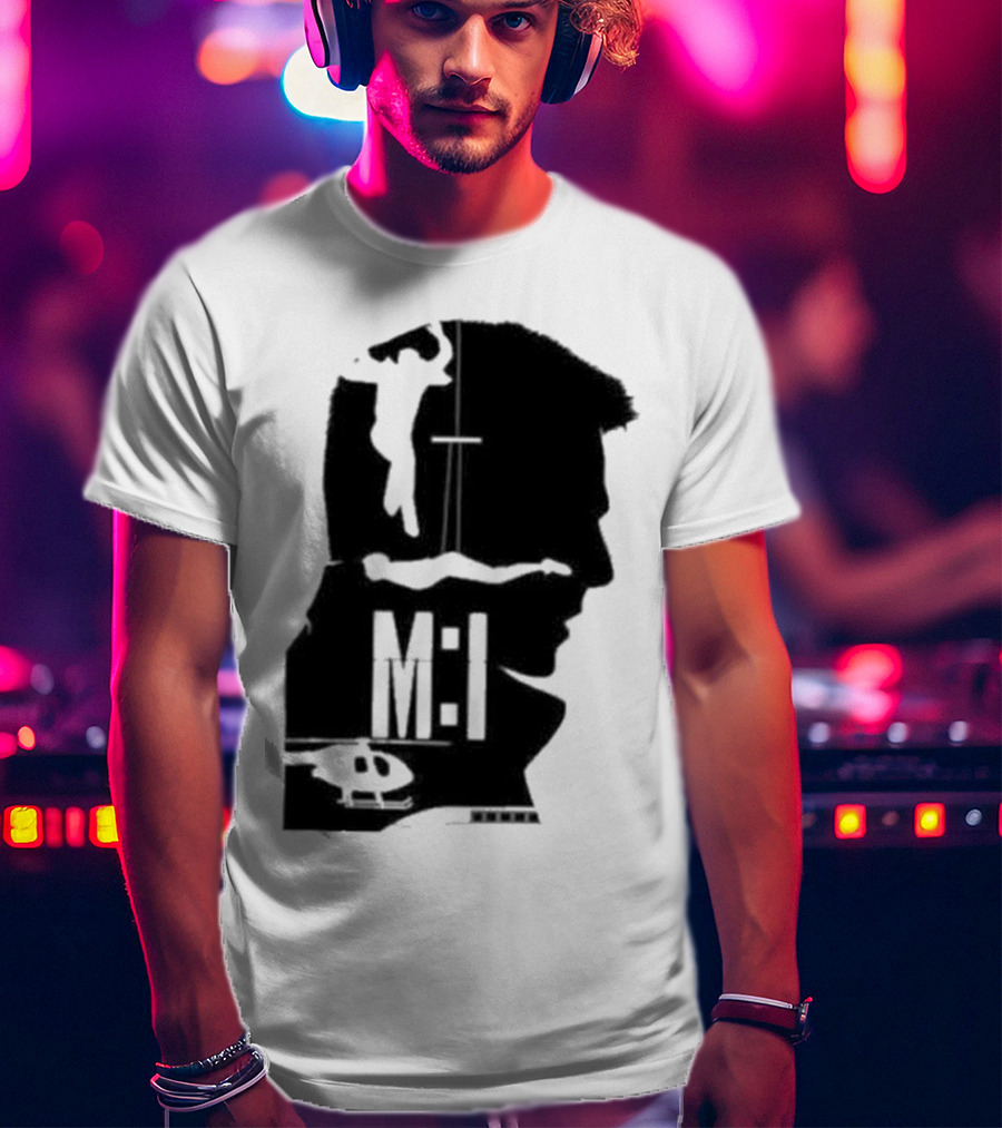 Mission Impossible Series MI Essential Silhouette And Helicopter Scene T-Shirt